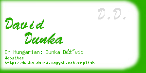 david dunka business card